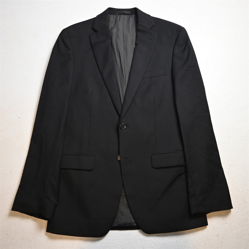 Calvin Klein 36R Black 100% Wool Slim Fit Mens Blazer Suit Jacket Sport Coat